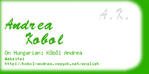andrea kobol business card