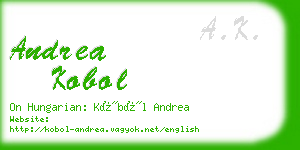 andrea kobol business card